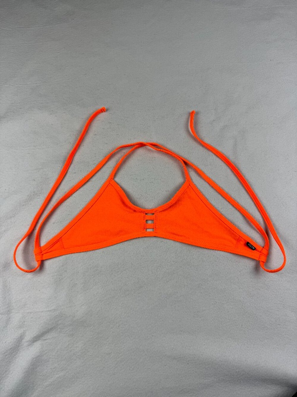 Jolyn Tomcat Neon Orange Bikini Top Size S